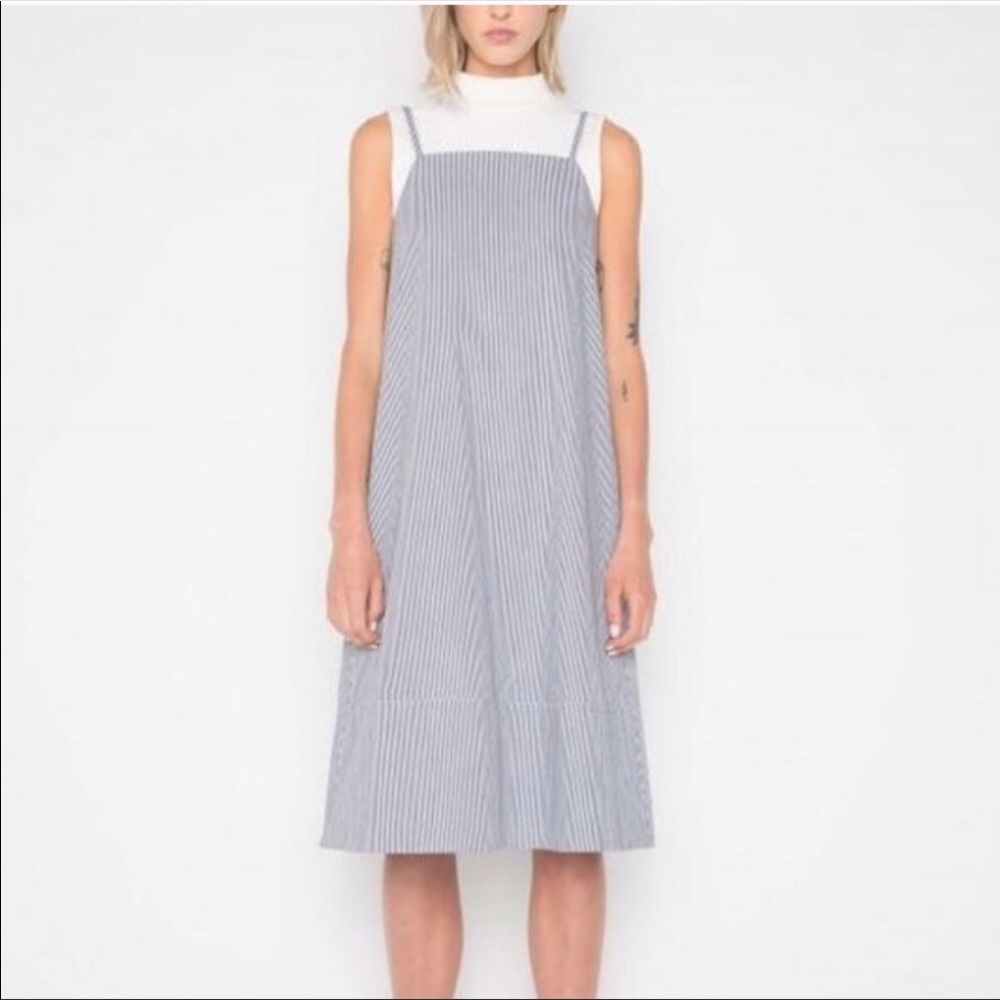 Oak+Fort Striped A-line Midi Dress